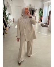 Blazer surpiqûres beige