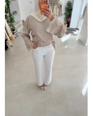 Jean blanc wide leg