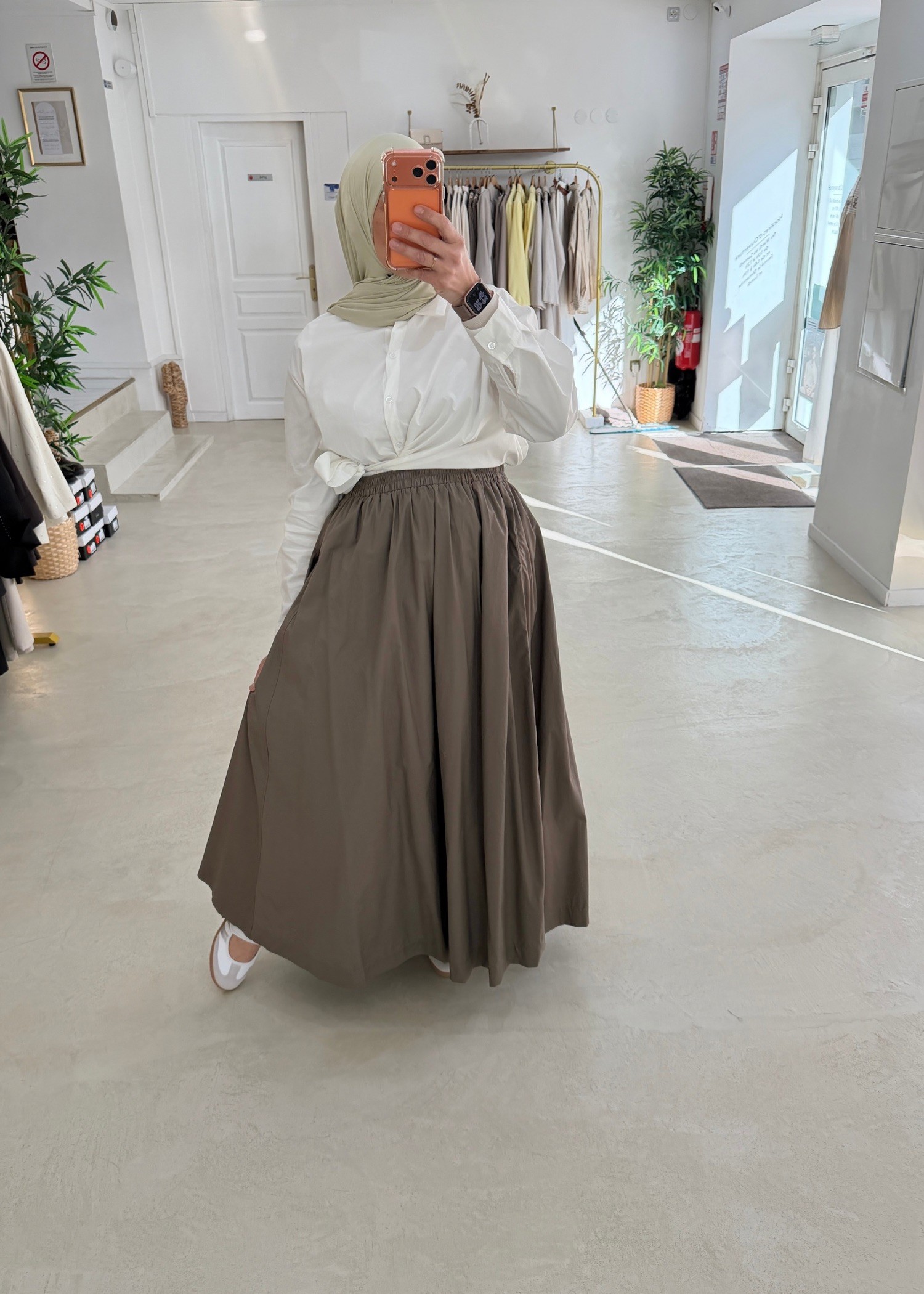 Jupe signature taupe