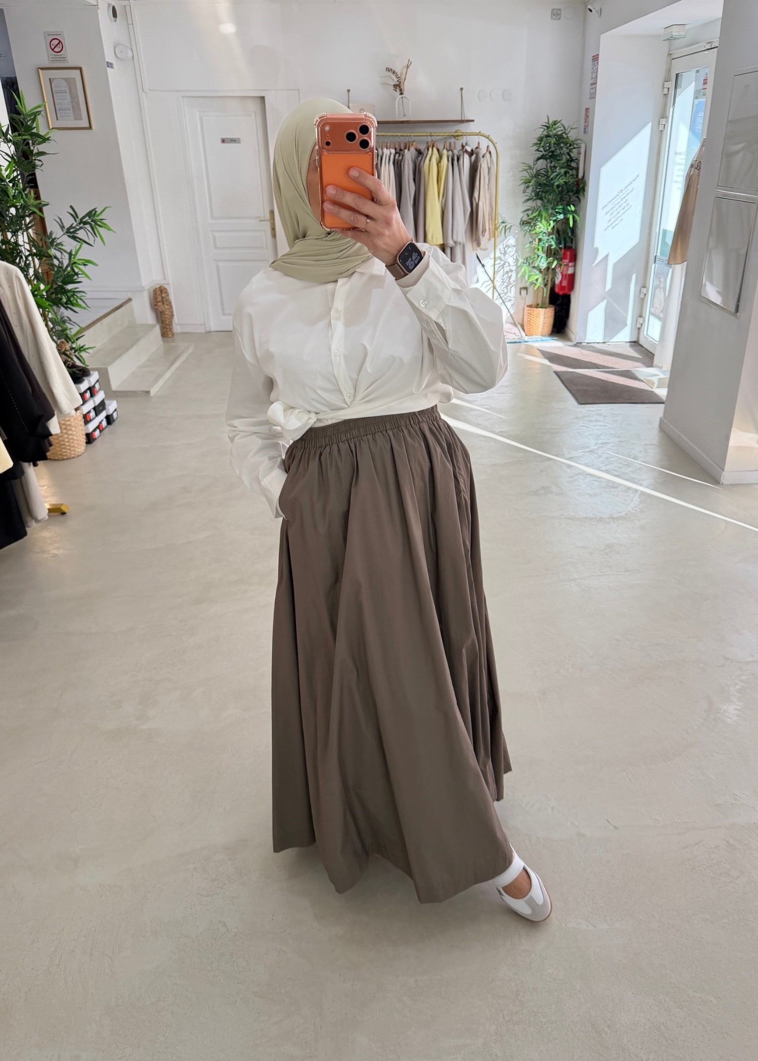 Jupe signature taupe