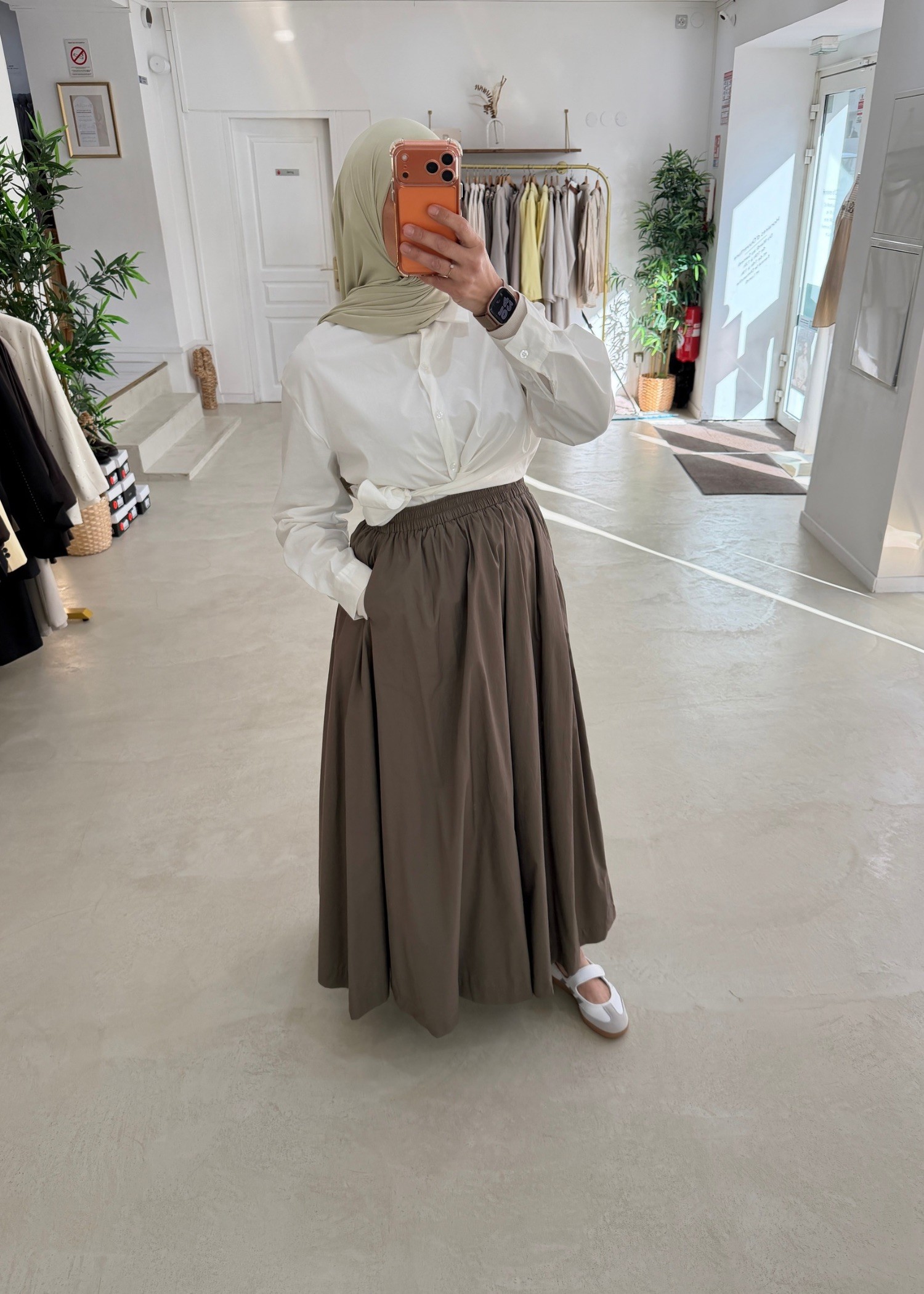 Jupe signature taupe