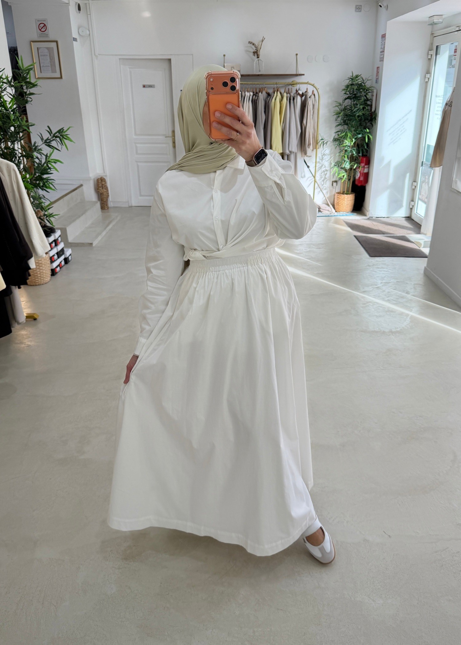 Jupe signature blanche