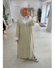 Robe Duala vert kaki clair