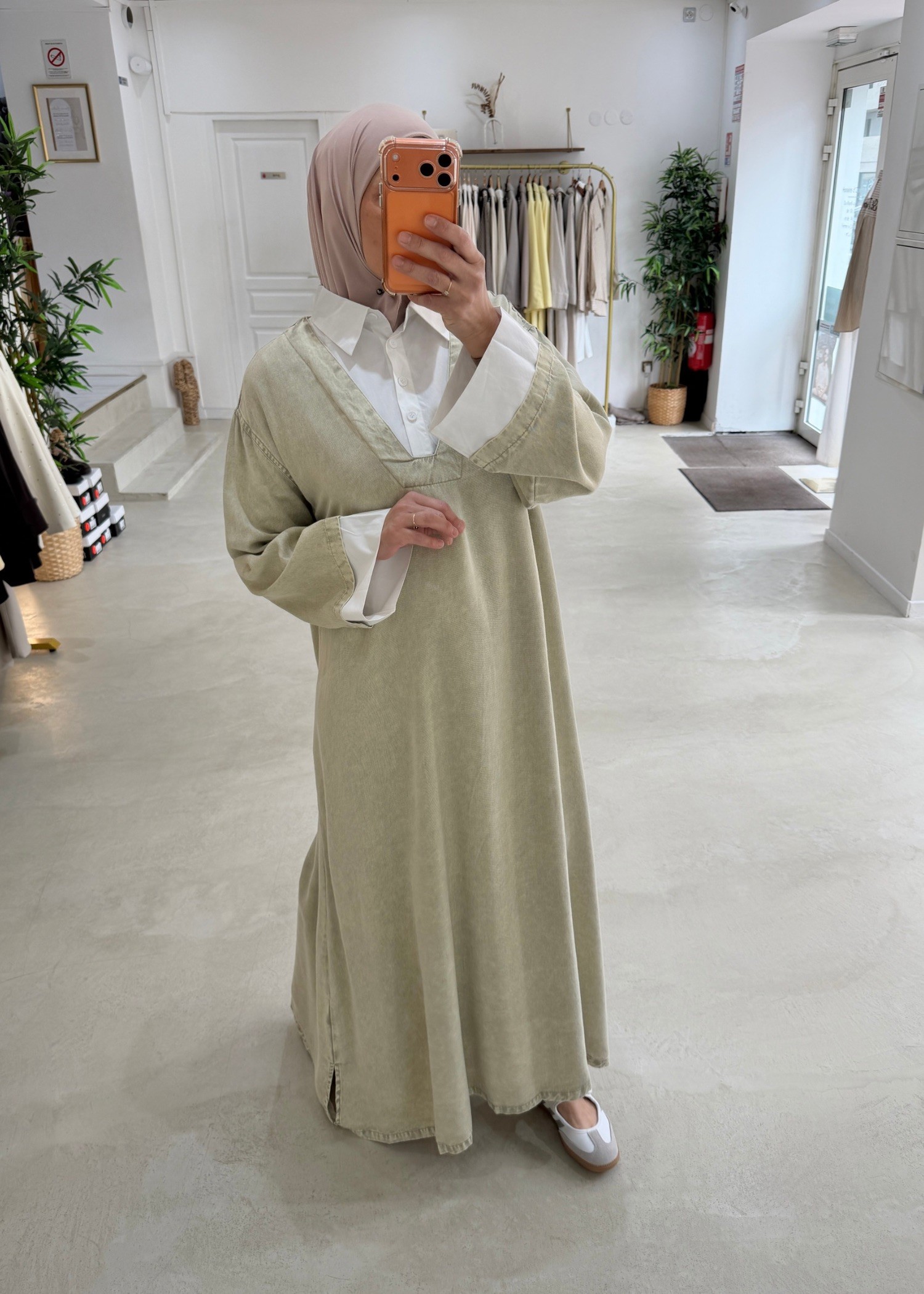 Robe Duala vert kaki clair