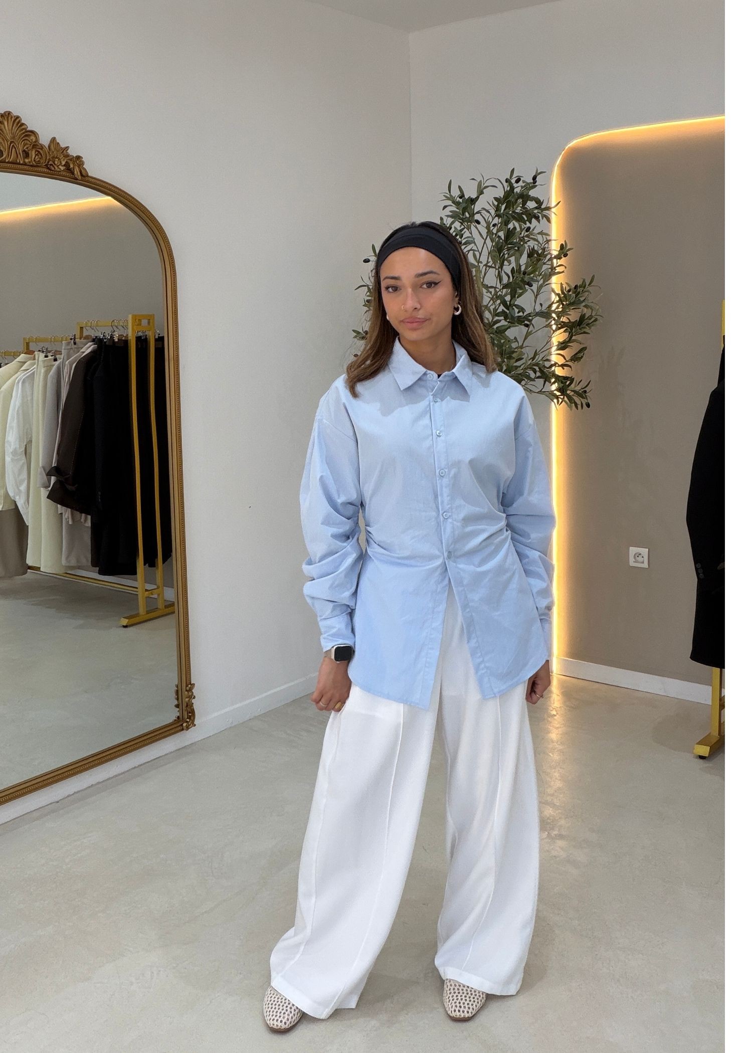 Chemise sculptée bleu