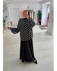 Blouse noir à pois