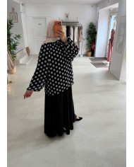 Blouse noir à pois