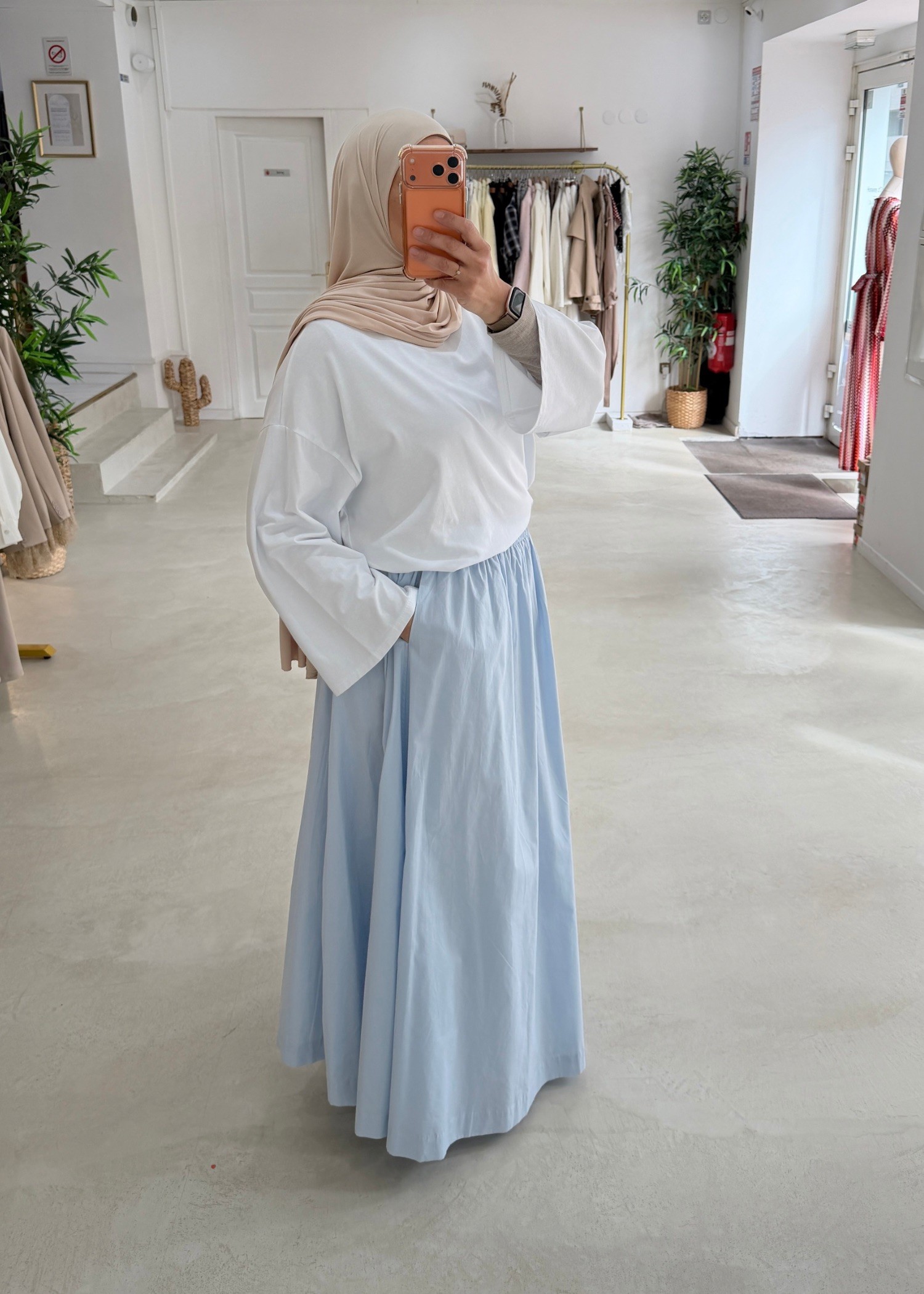 Jupe signature bleu ciel