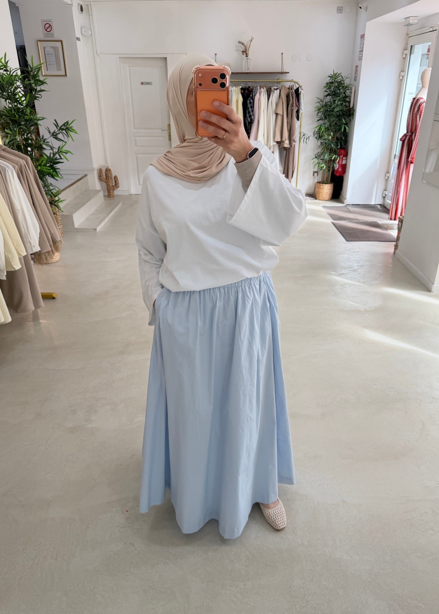 Jupe signature bleu ciel