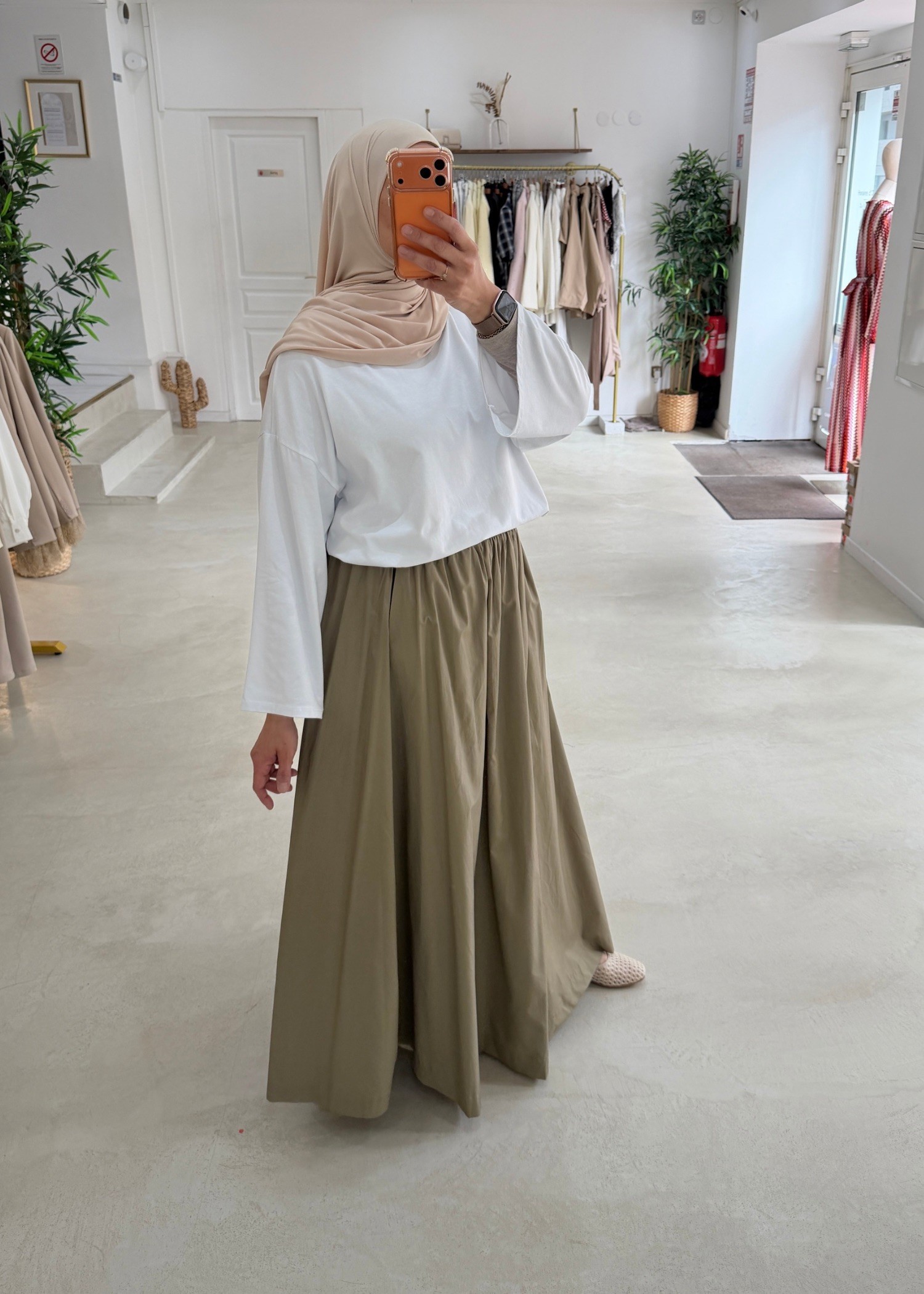 Jupe signature taupe clair