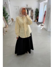 Chemise cravate jaune