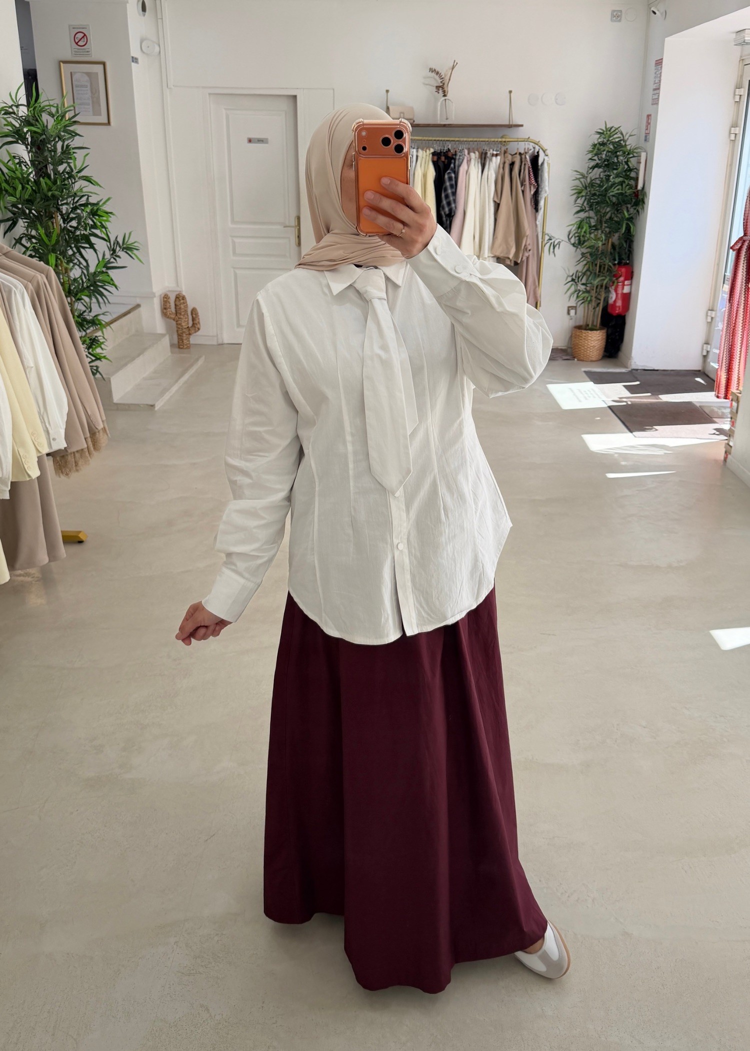 Chemise cravate blanche