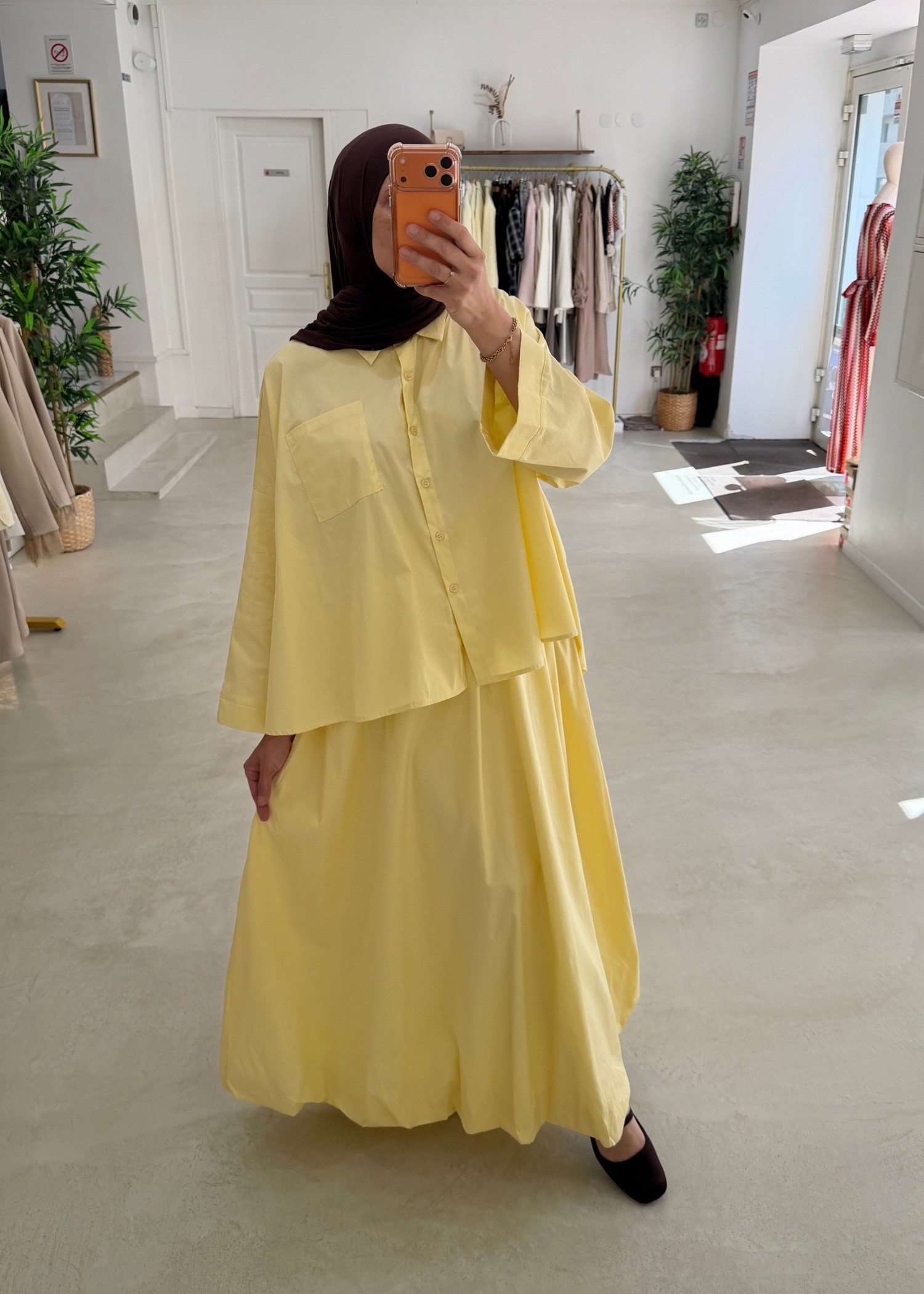 Ensemble jupe ballon jaune