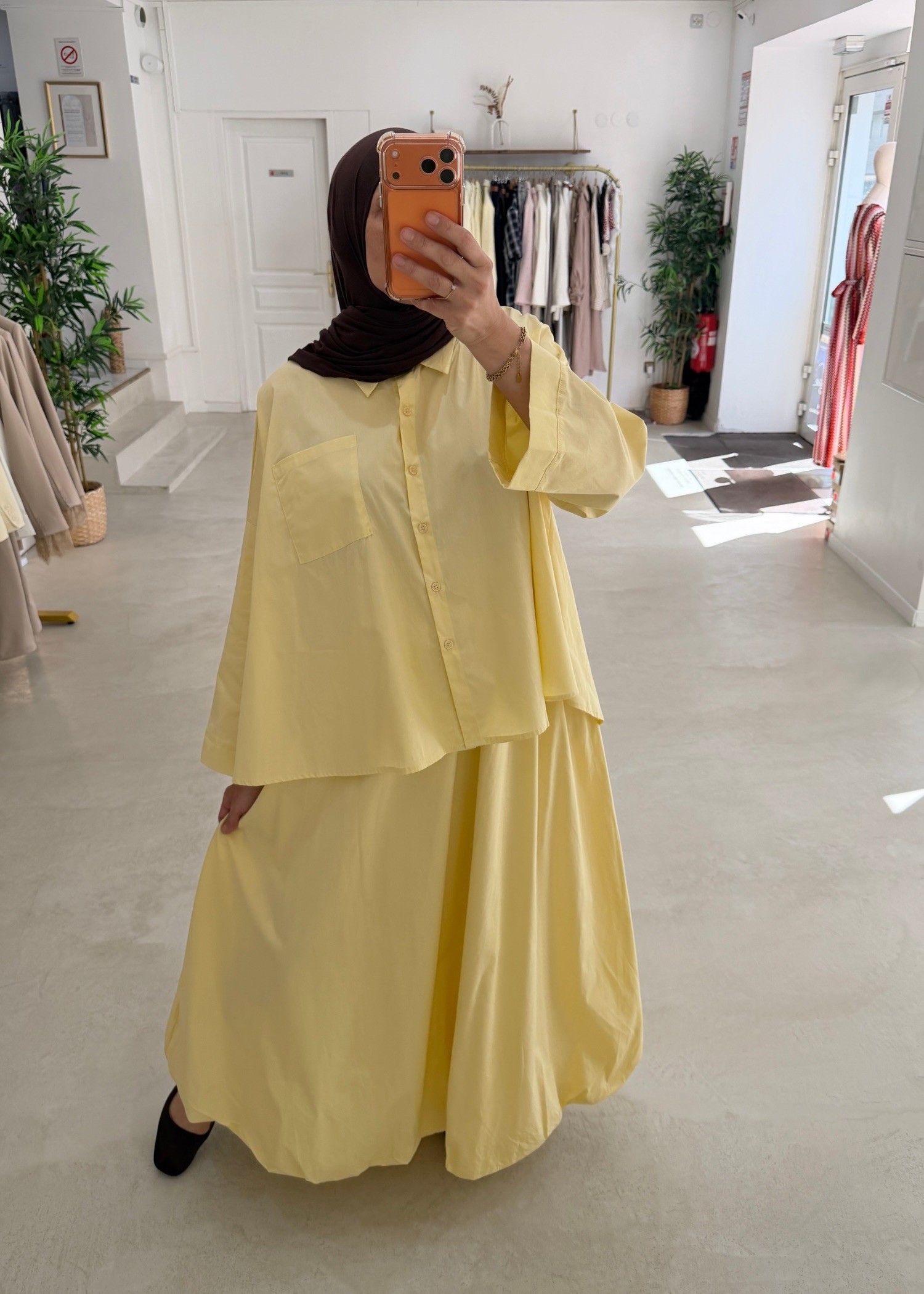 Ensemble jupe ballon jaune