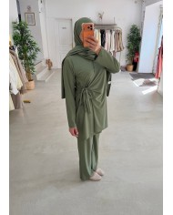 Burkini croisé noeud kaki clair