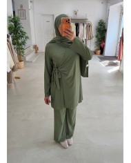 Burkini croisé noeud kaki clair