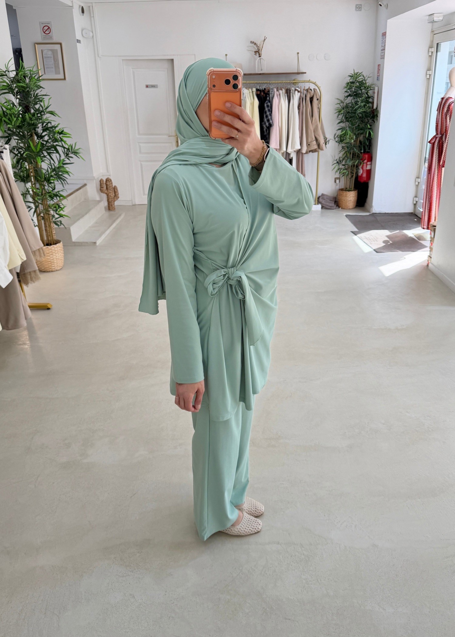 Burkini croisé noeud vert d'eau