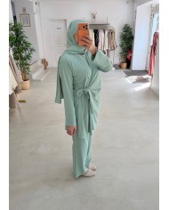 Burkini croisé noeud vert d'eau