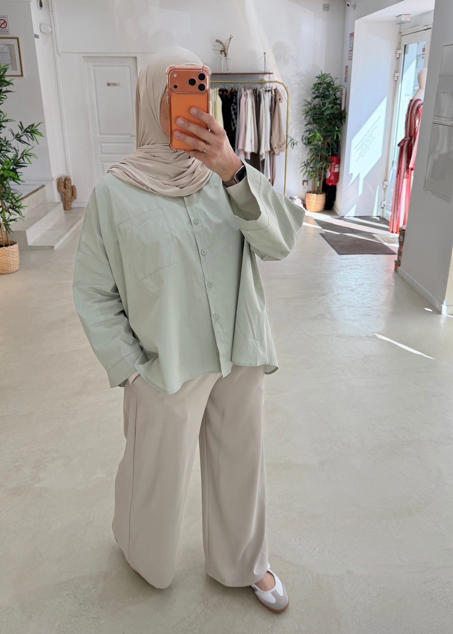 chemise oversize vert d'eau