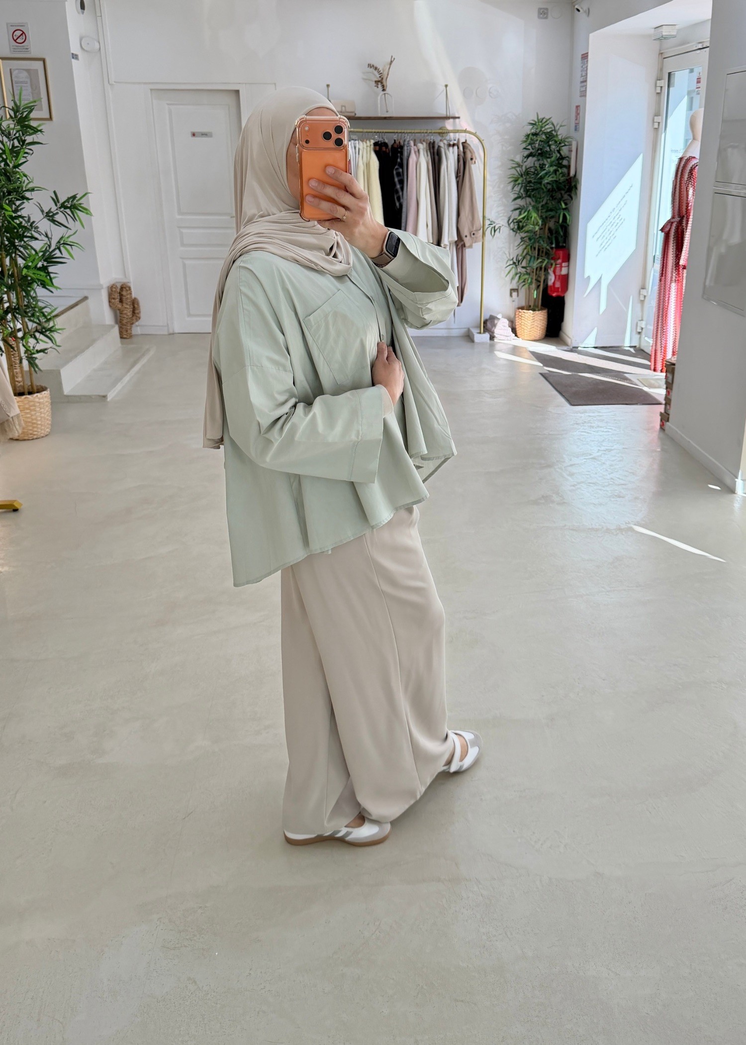 chemise oversize vert d'eau