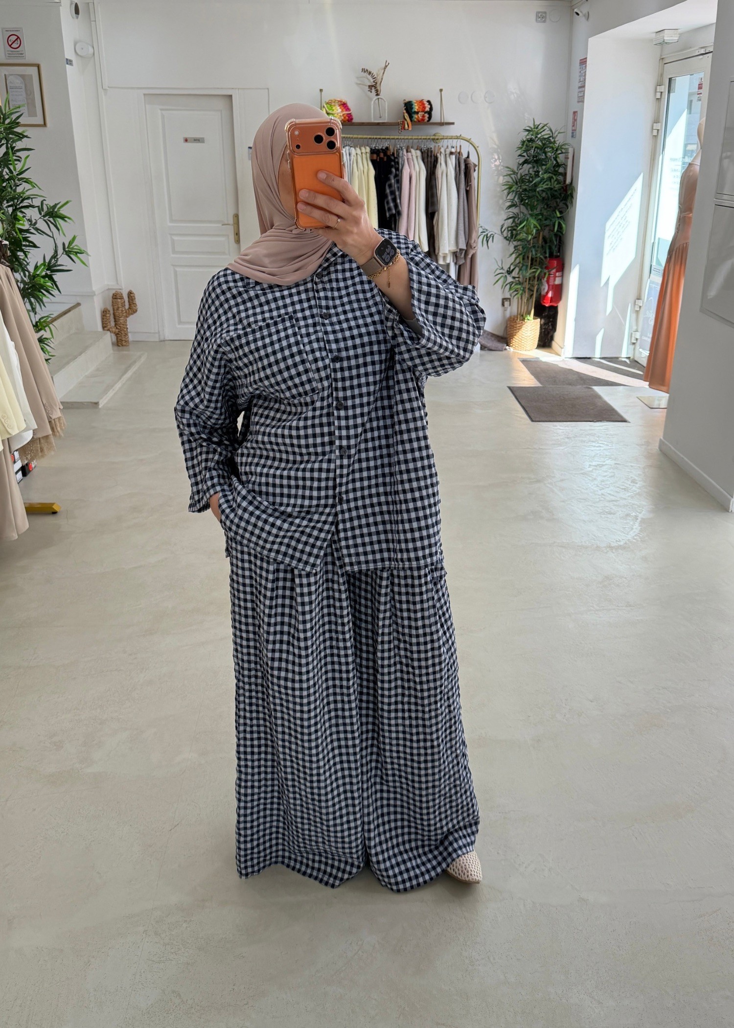 Ensemble Vichy bleu