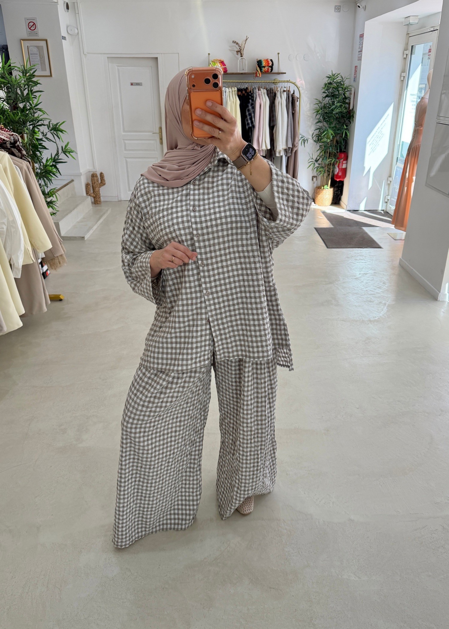 Ensemble vichy taupe