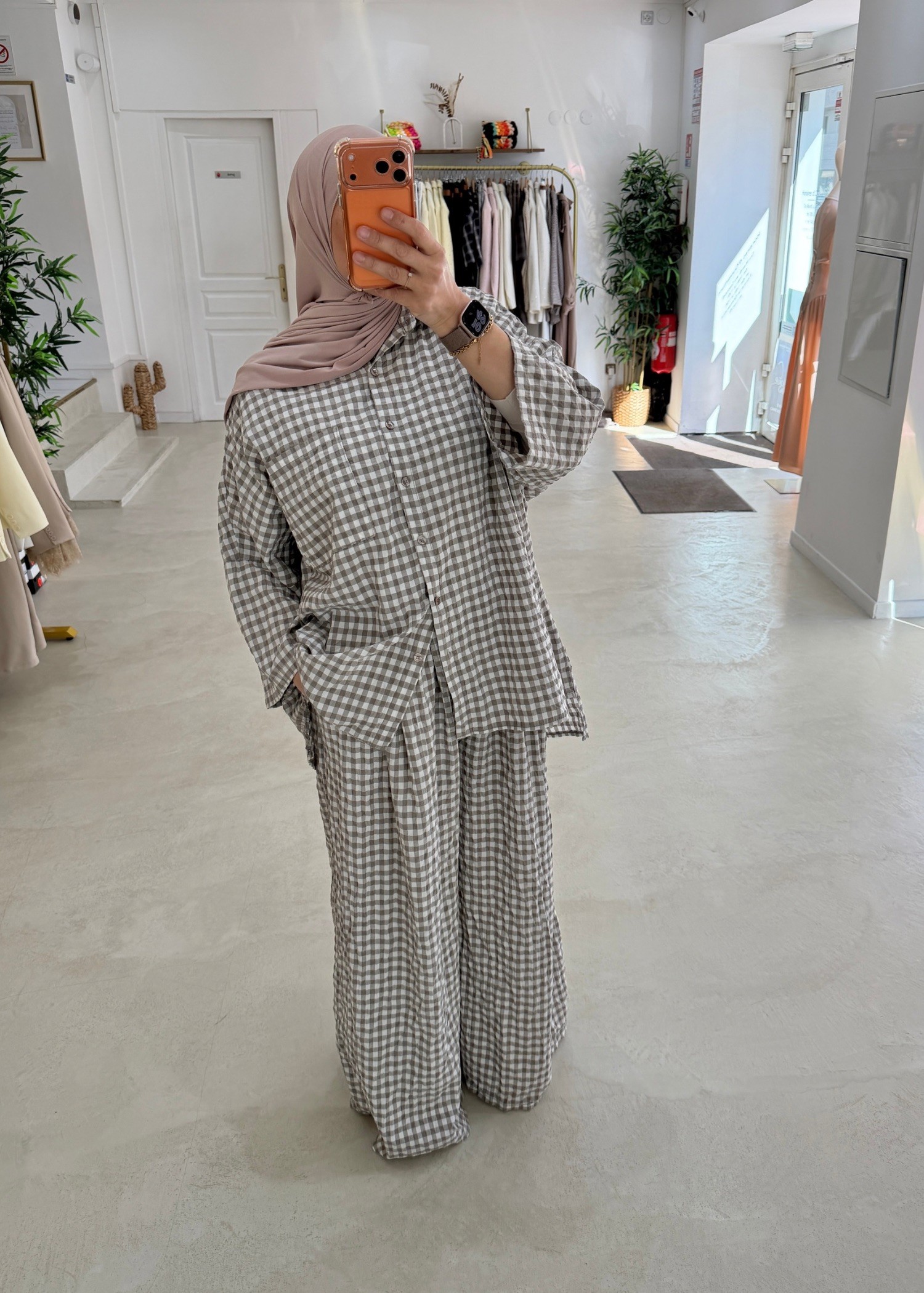 Ensemble vichy taupe