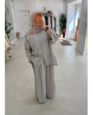 Ensemble vichy taupe