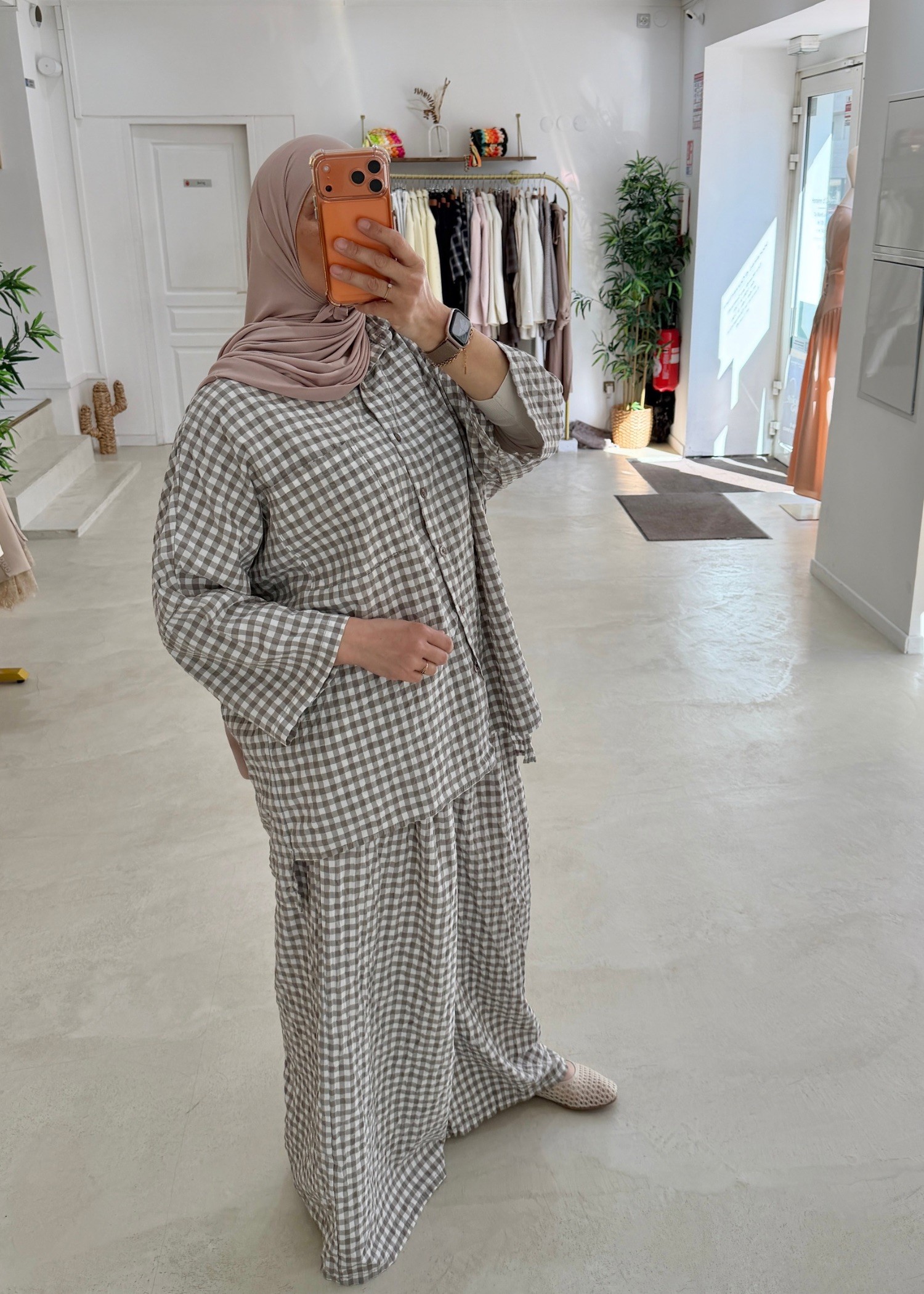 Ensemble vichy taupe