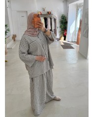 Ensemble vichy taupe