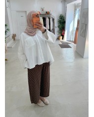 Pantalon à pois choco cheville