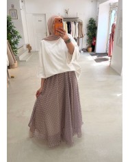 Ensemble Korean jupe taupe clair