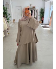 Ensemble Korean jupe chocolat