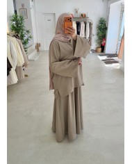 Ensemble Korean jupe taupe clair