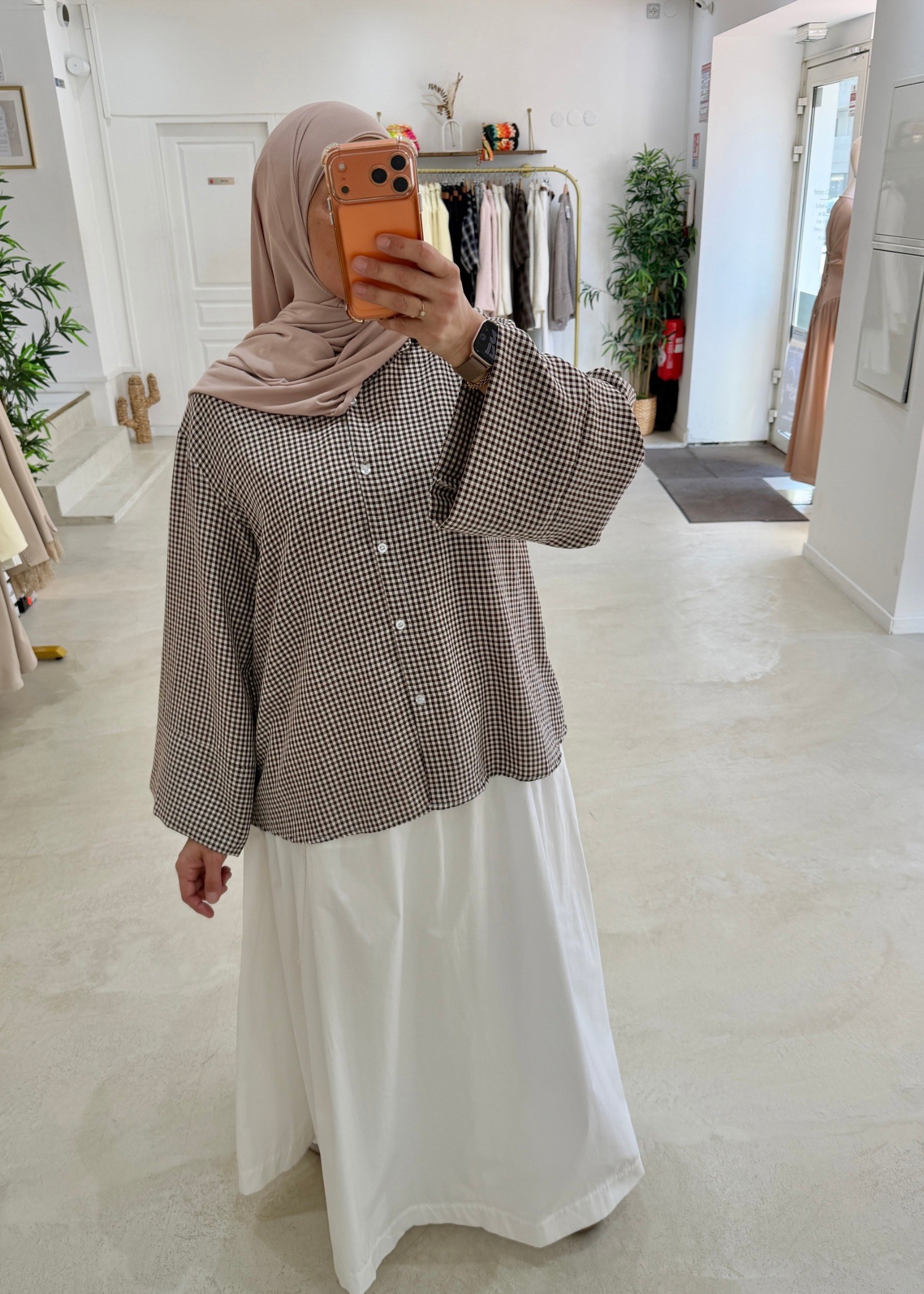 Chemise vichy chocolat