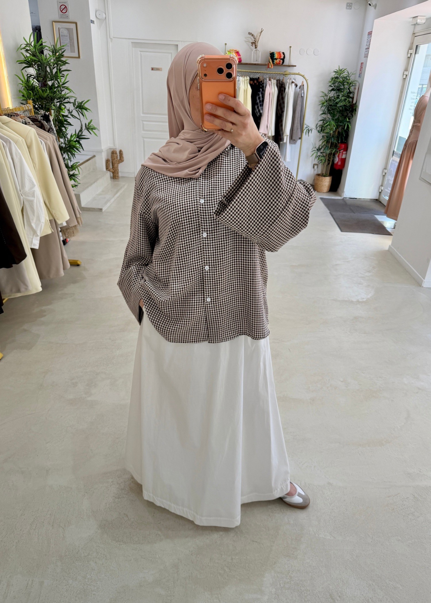 Chemise vichy chocolat