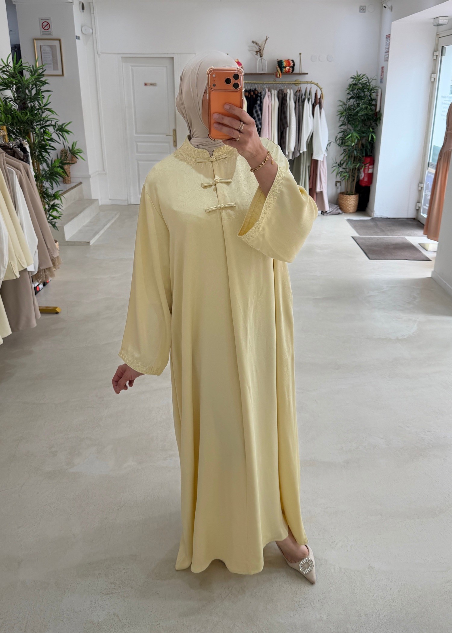 Abaya Mailee jaune