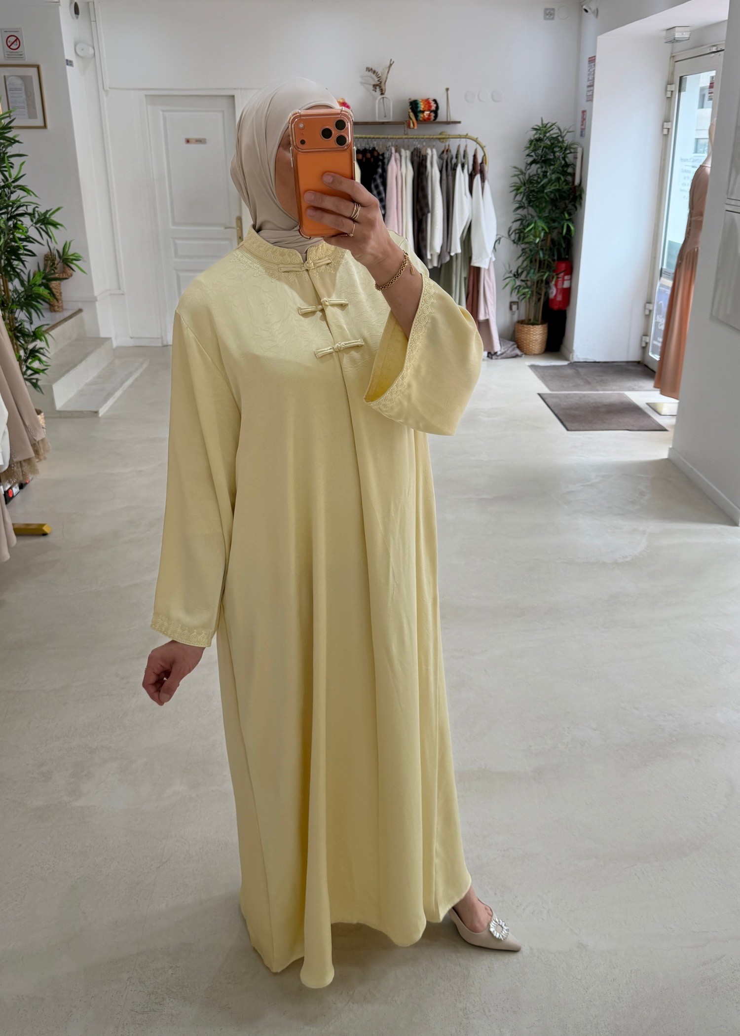 Abaya Mailee jaune