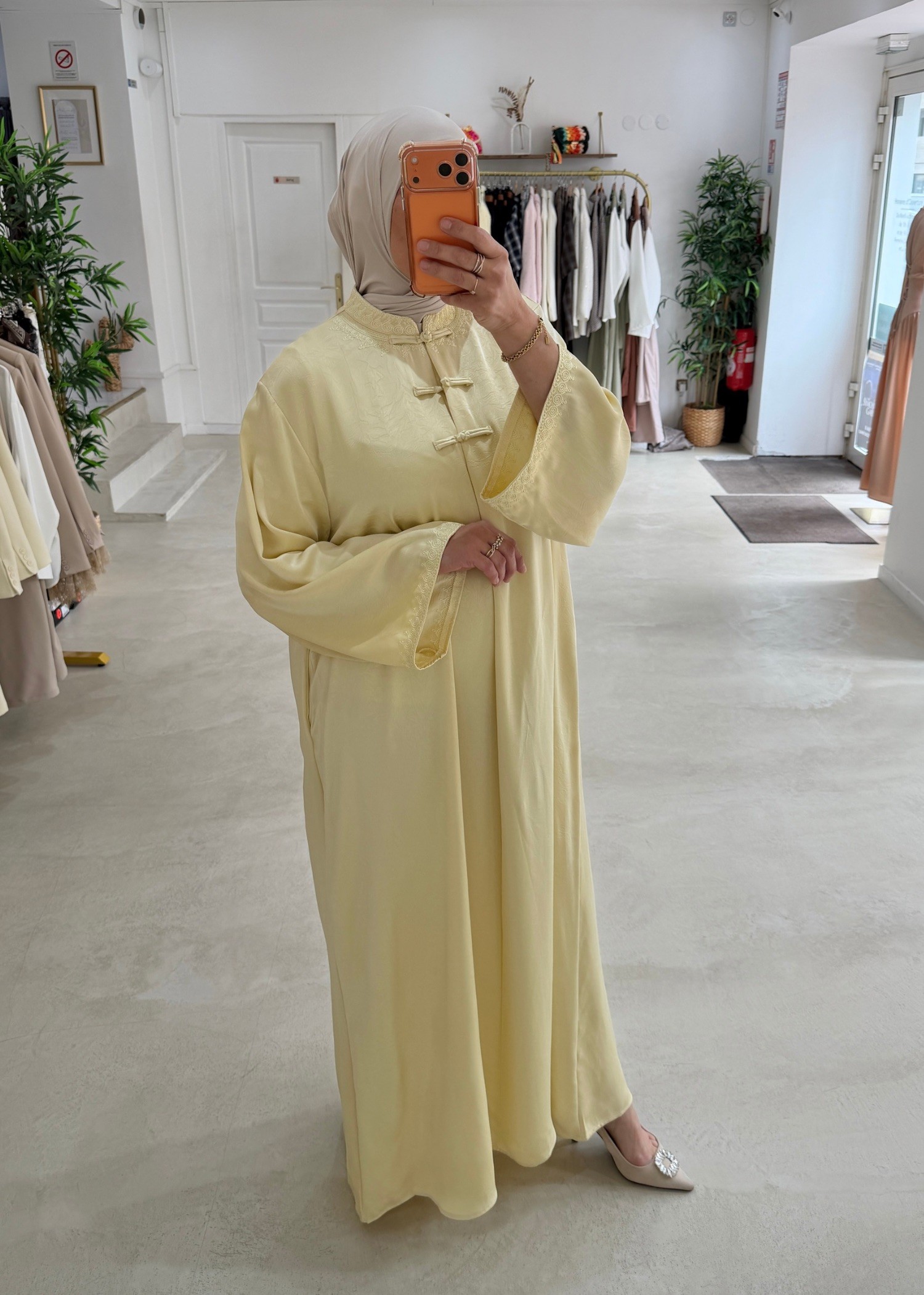 Abaya Mailee jaune