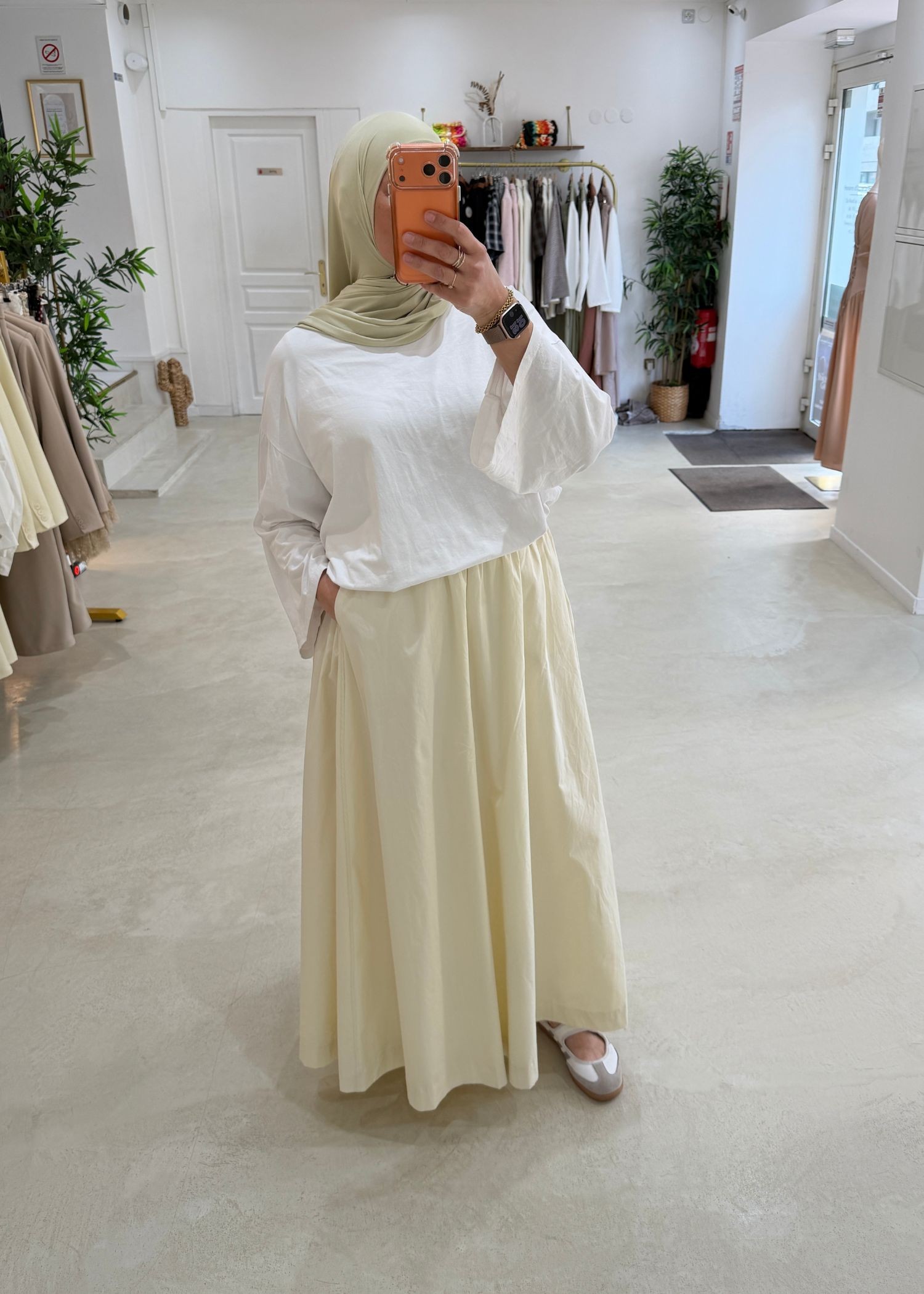 Jupe signature blanc beurre