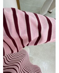 T-shirt rayé rose/bordeaux