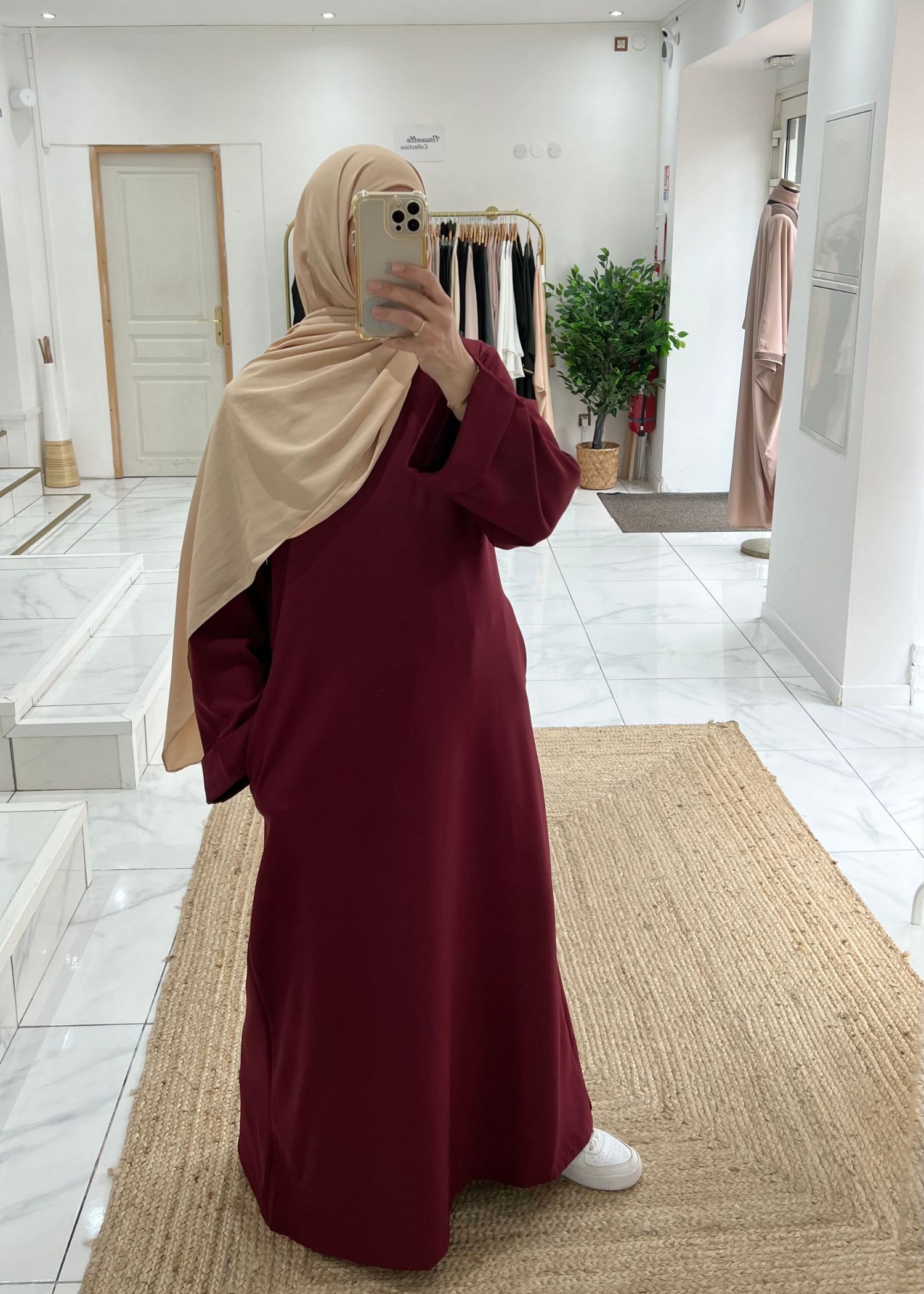 Abaya basic vieux rose