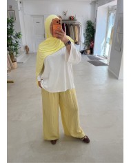 Pantalon rayé jaune