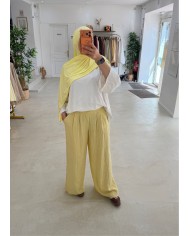 Pantalon rayé jaune