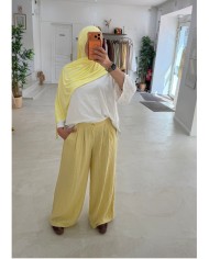 Pantalon rayé jaune