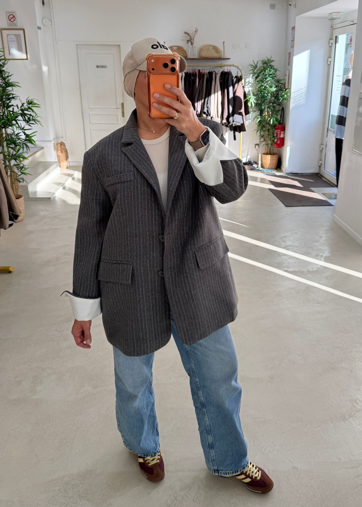 Blazer Oxford à rayure gris
