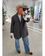 Blazer Oxford à rayure choco