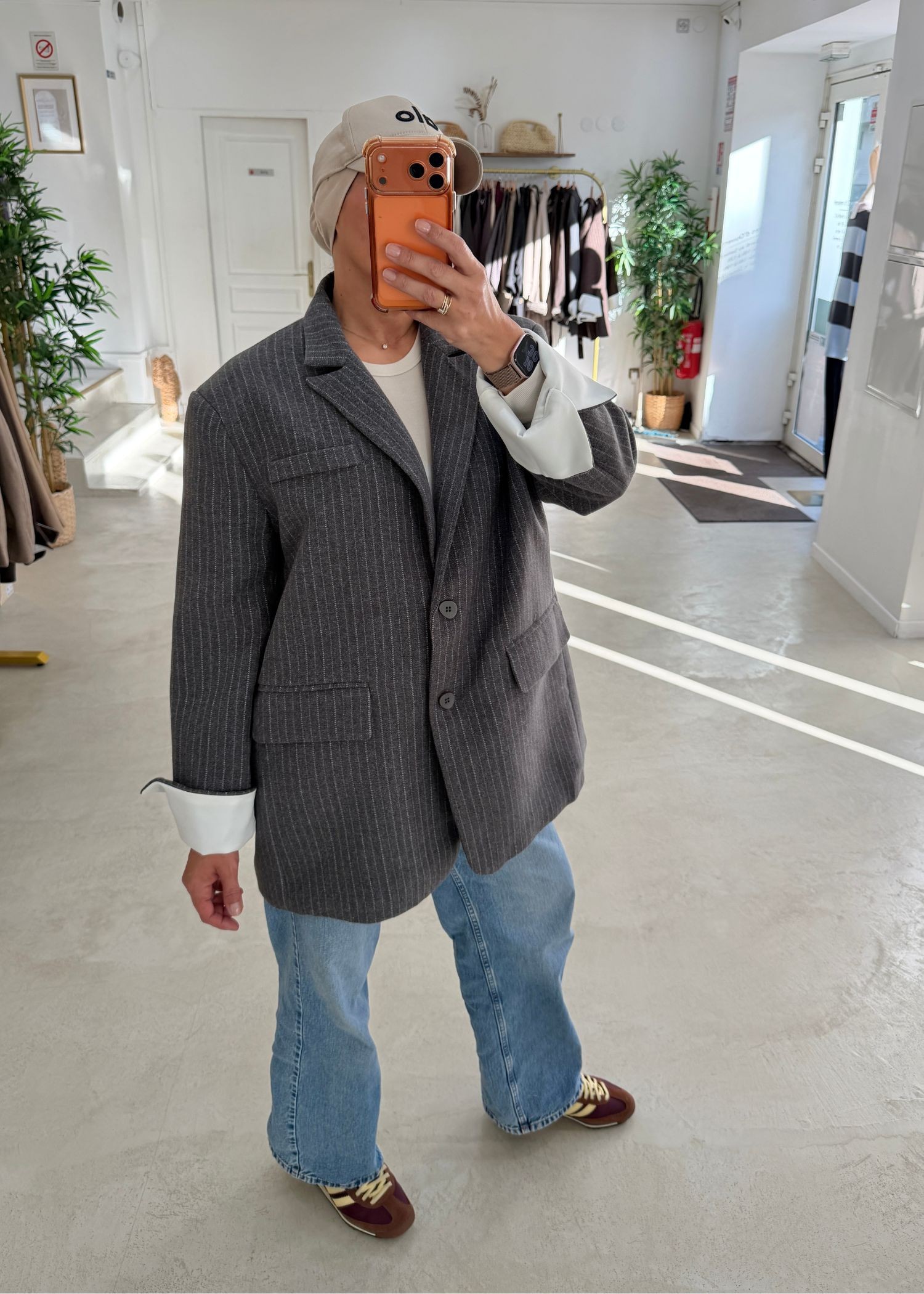 Blazer Oxford à rayure gris