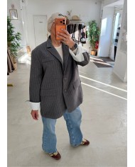 Blazer Oxford à rayure gris