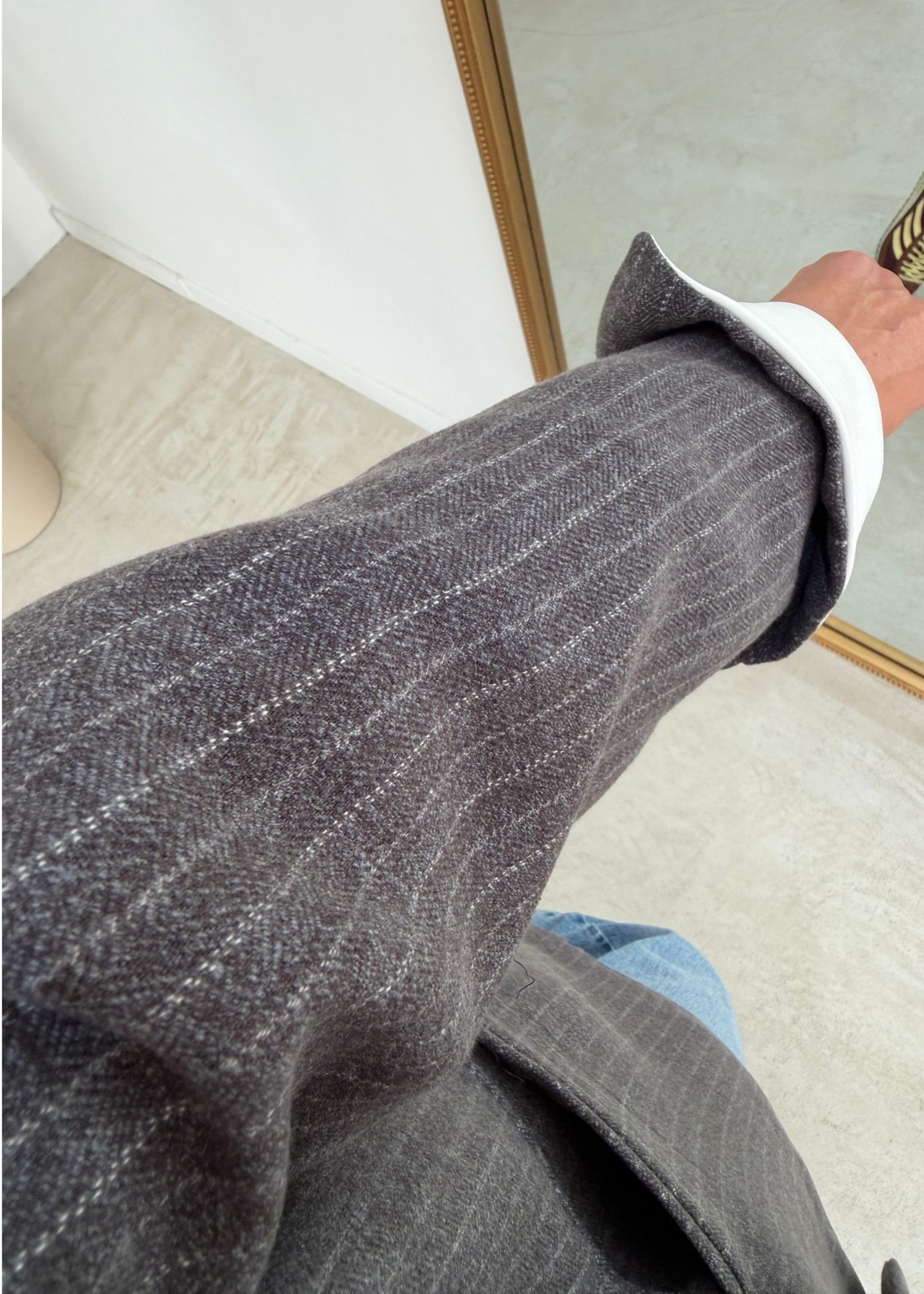 Blazer Oxford à rayure gris